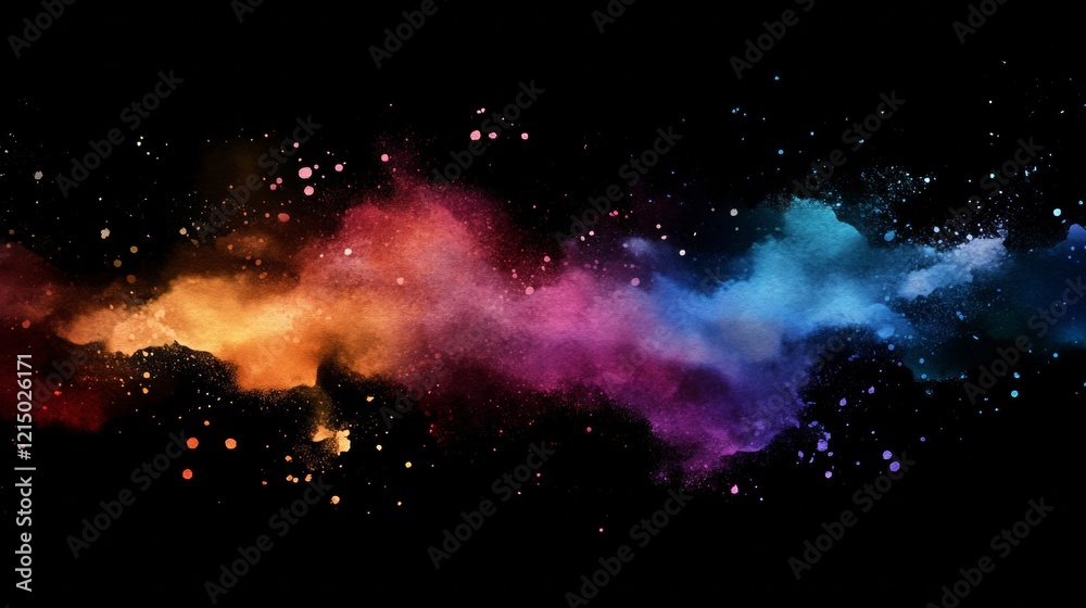 Fototapeta premium Multicolor watercolor splash template for creative designs.