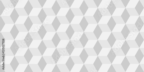 Minimal modern cubes geometric tile and mosaic wall grid backdrop hexagon technology wallpaper background. White and gray block cube structure backdrop grid triangle texture vintage design.