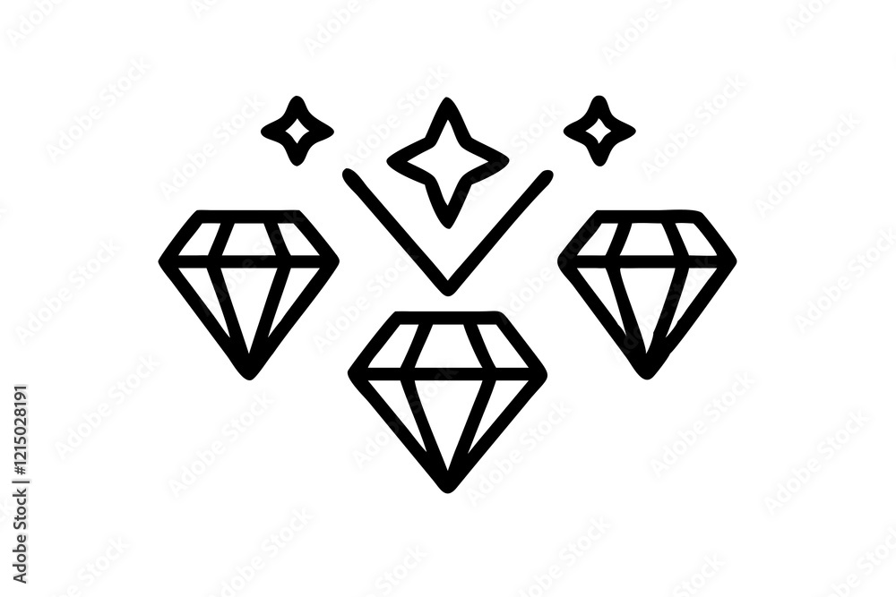 3 same diamond icons on white background 3 same diamond icons on white background