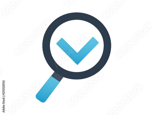 Isolated Magnifying Glass with Check Mark