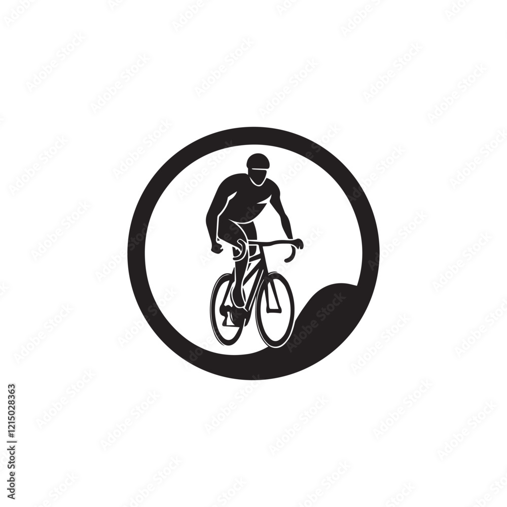 Obraz premium silhouette of a person riding a bike
