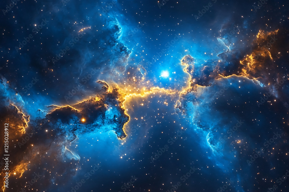 Abstract night sky with stars and nebulae, space background. Blue galaxy in the dark universe. Starry field of space with the Milky Way. Abstract night sky with stars and nebulae, space background. Blue galaxy in the dark universe. Starry field of space with the Milky Way.