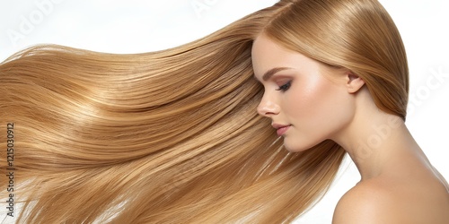 Long well-groomed shiny golden honey hair