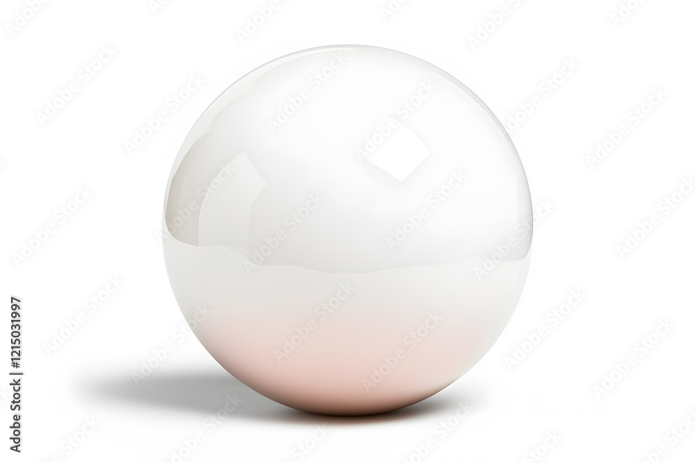 White color glass ball, isolated on a white background White color glass ball, isolated on a white background