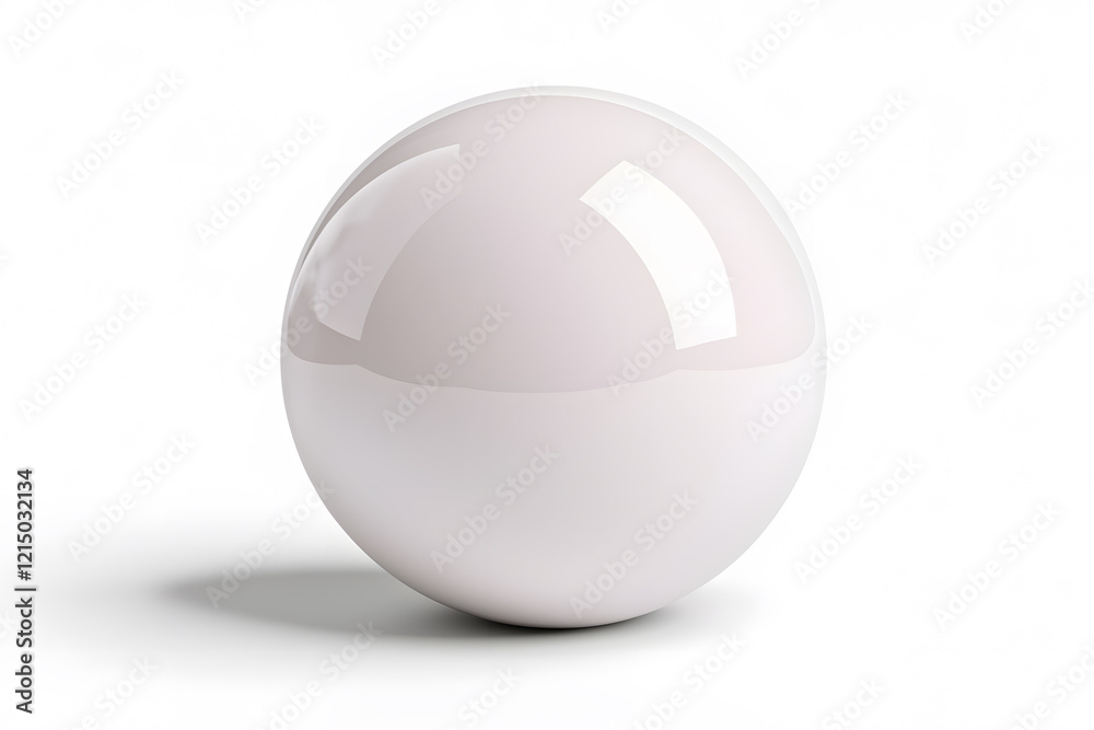 White color glass ball, isolated on a white background White color glass ball, isolated on a white background