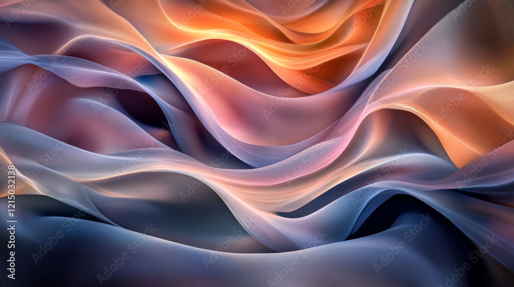 Obraz premium Abstract waves of color and light, flowing in and out of each other, creating an ethereal, dream-like atmosphere