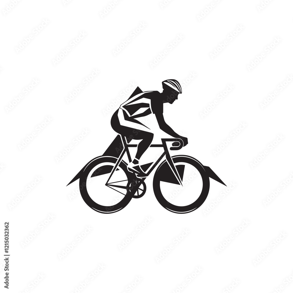 Fototapeta premium silhouette of a person riding a bike