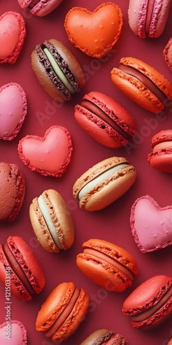 Wallpaper Mural macaroons on a wooden background Torontodigital.ca