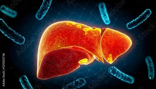  Liver damage such as Fatty liver, Fibrosis, Cirrhosis, and Liver cancer photo