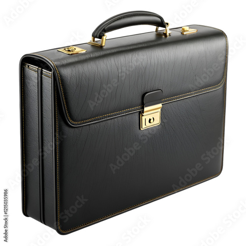 Black briefcase professional design isolated on transparent background available as PNG or PSD