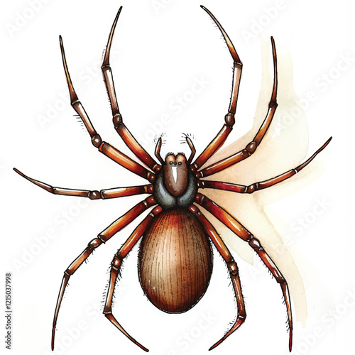 Watercolor Spider white background