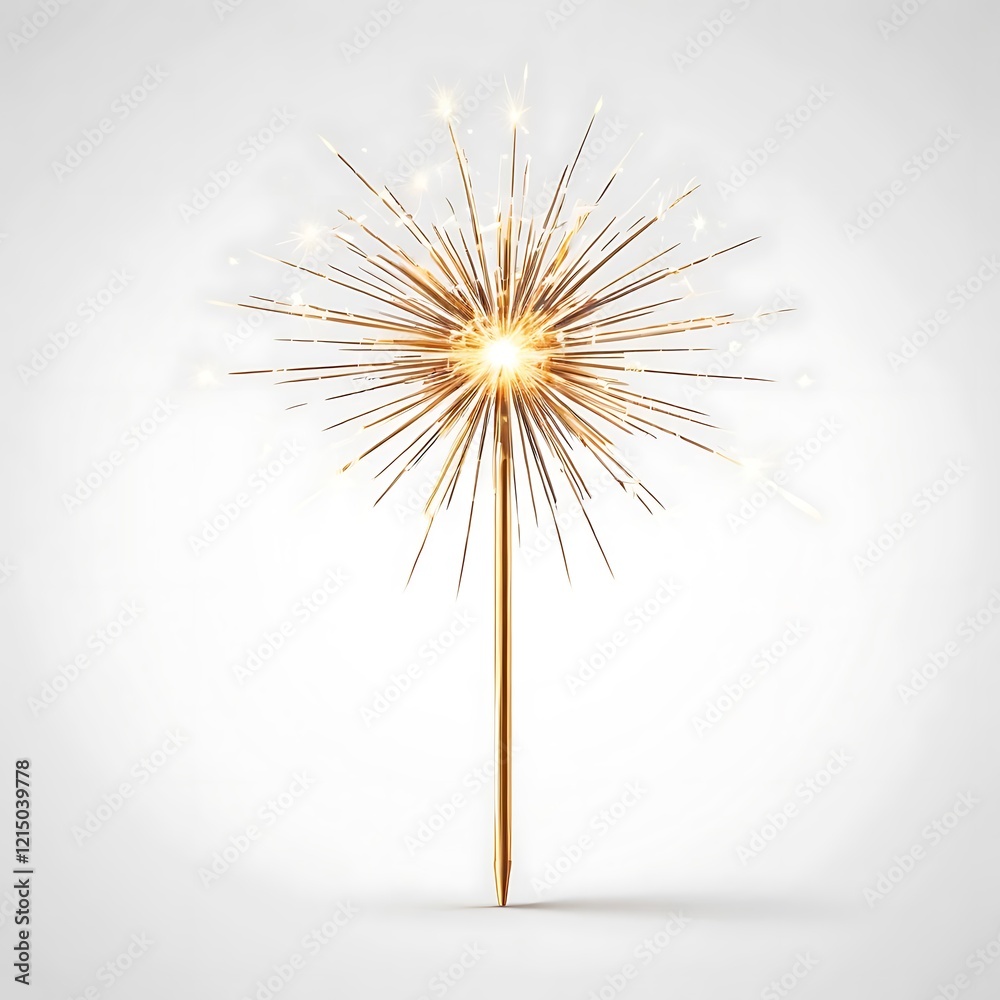 Fototapeta premium A Single Golden Sparler Burning Brightly