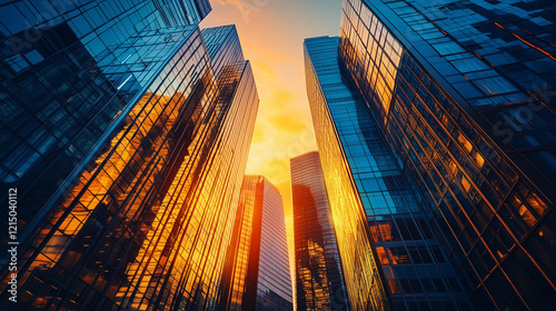 Wallpaper Mural A skyscrapers at sunset Torontodigital.ca