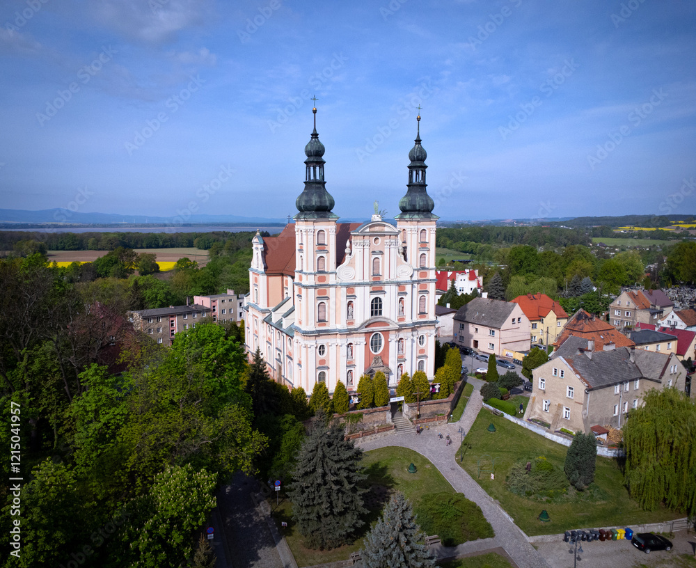 Fototapeta premium Otmuchów, Kościół, Panorama miasta
