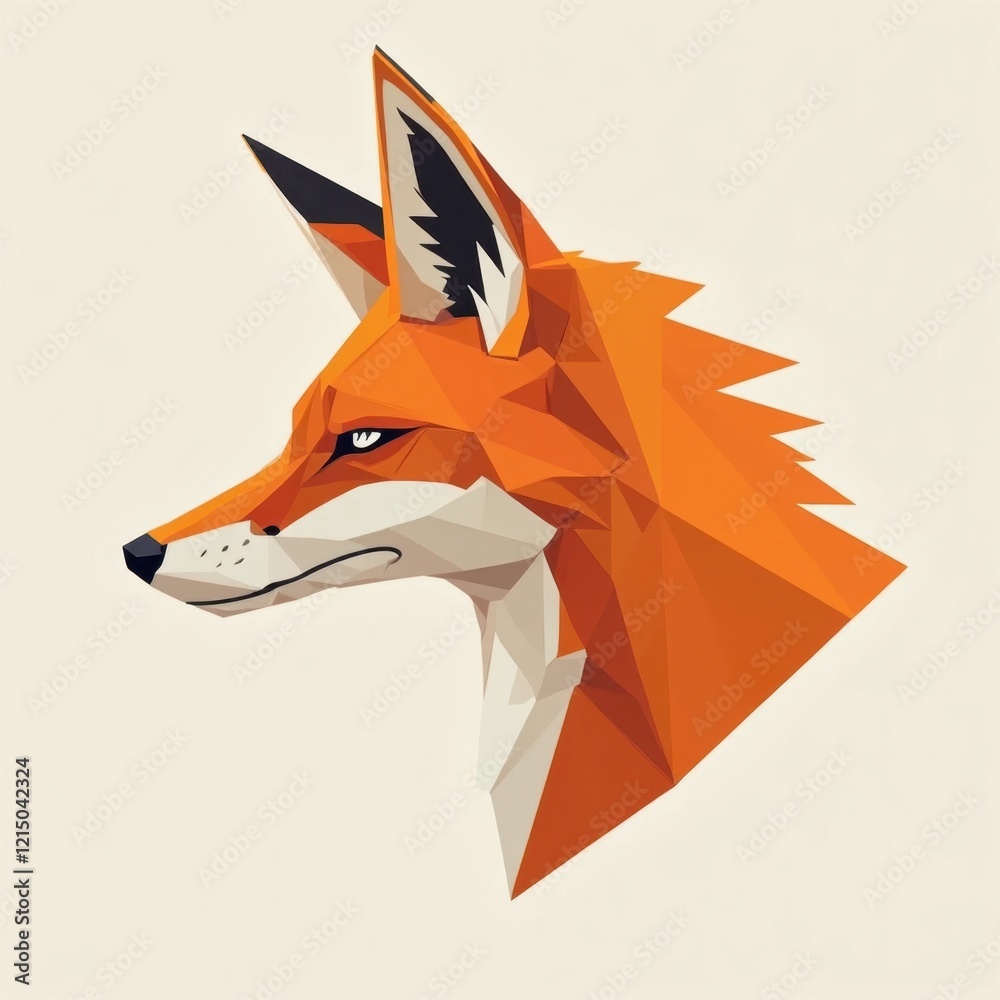 Obraz premium Futuristic Geometric Fox Logo