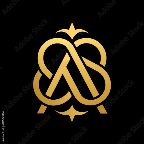 Sophisticated Monogram Logo: Luxurious Gold & Black Design photo