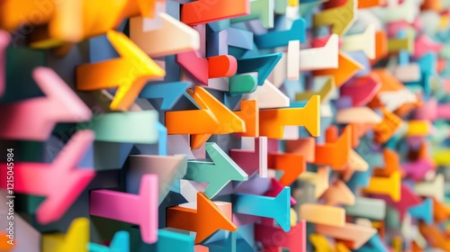 Abstract Colorful Directional Arrows Background Indicating Choices