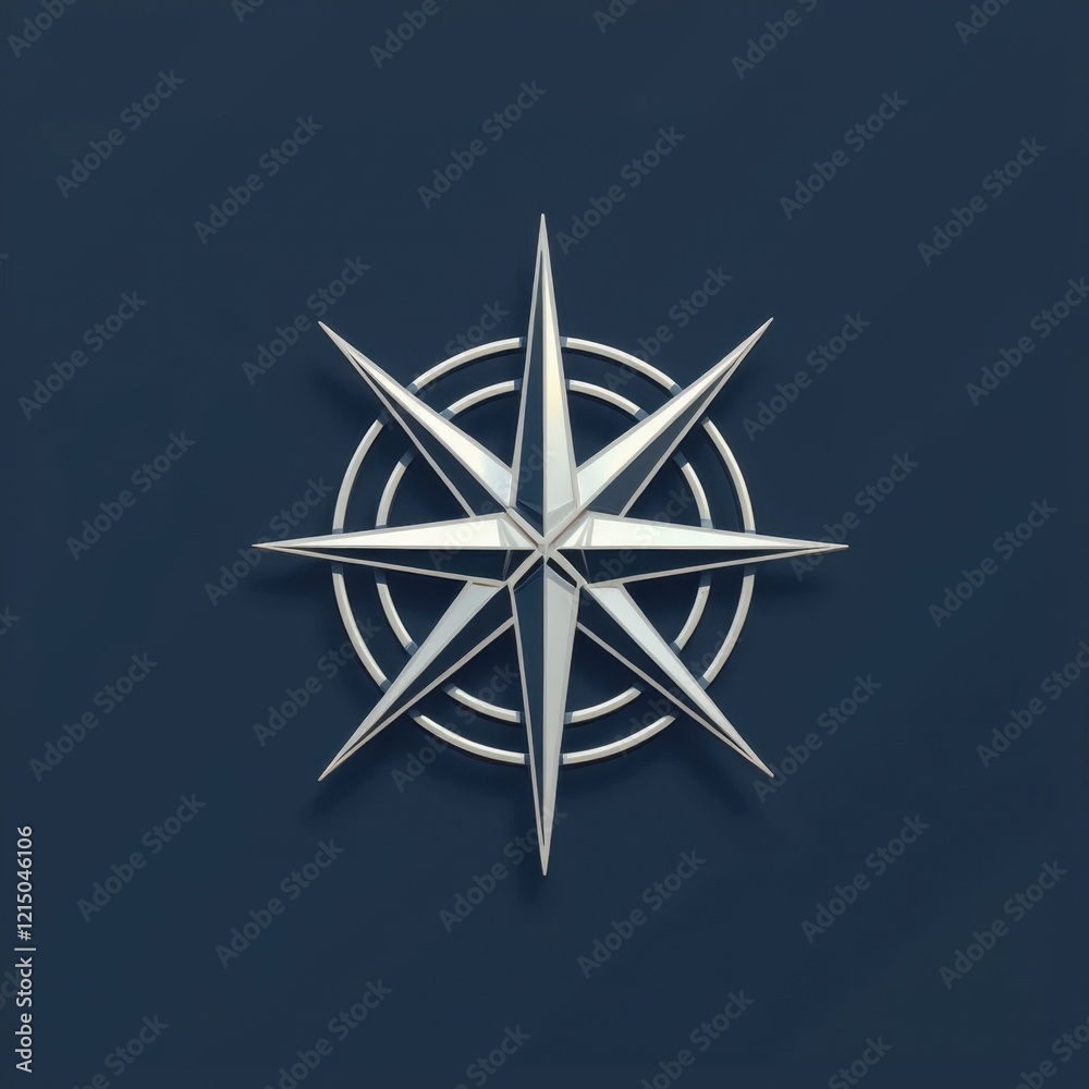 Fototapeta premium Silver Geometric Compass Logo