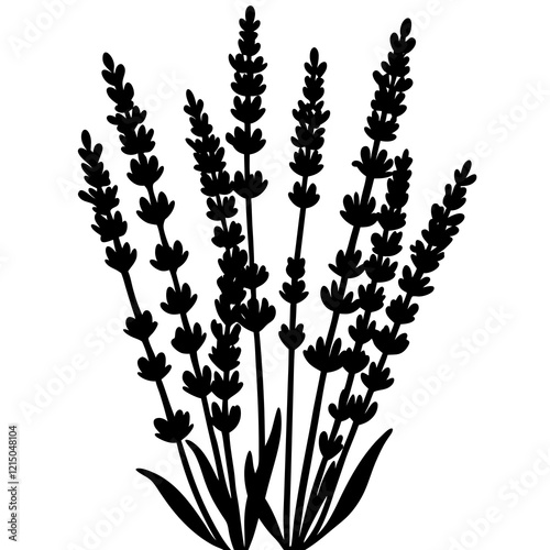 set of silhouettes of plants