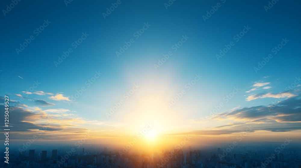 Beautiful Sunrise Over Cityscape with Vibrant Sky and Clouds Beautiful Sunrise Over Cityscape with Vibrant Sky and Clouds