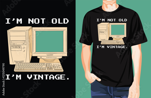 Vintage Computer t-shirt design unique idea