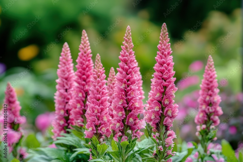 Vibrant Pink Flowers in a Lush Garden Display Vibrant Pink Flowers in a Lush Garden Display