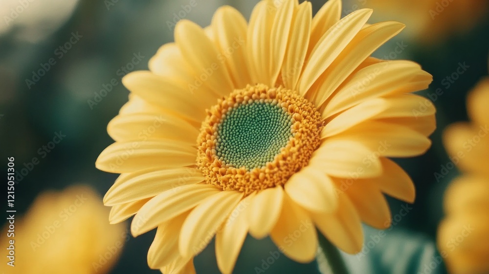Yellow Gerbera Daisy in Bloom, Close-up Yellow Gerbera Daisy in Bloom, Close-up
