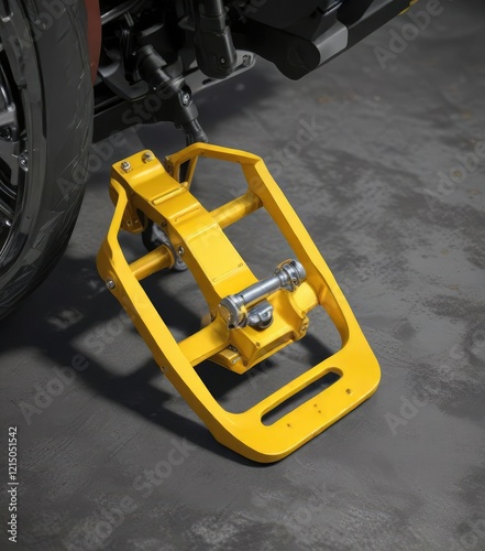 Anodized Yellow Steel Brake Pedal with Mechanism , motion, car, steel