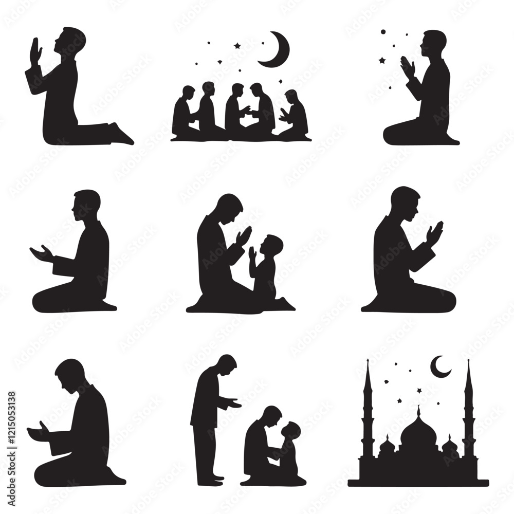 Serene Prayer Silhouettes Moments of Devotion: Prayer Silhouette Bundle Faith in Silhouette: Sitting in Prayer Designs Serene Prayer Silhouettes Moments of Devotion: Prayer Silhouette Bundle Faith in Silhouette: Sitting in Prayer Designs