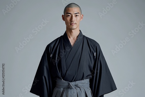 Serene Japanese Man in Hakama