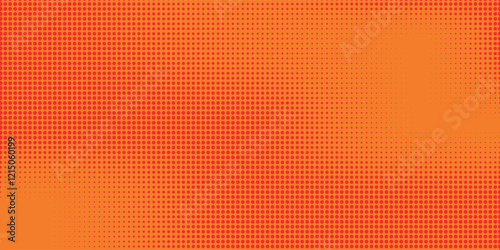 Dots halftone orange color pattern gradient texture with technology digital background. Dots pop art comics with summer background.