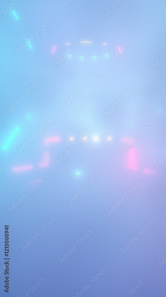 Abstract background with soft glowing lights and misty fog creating a futuristic atmosphere