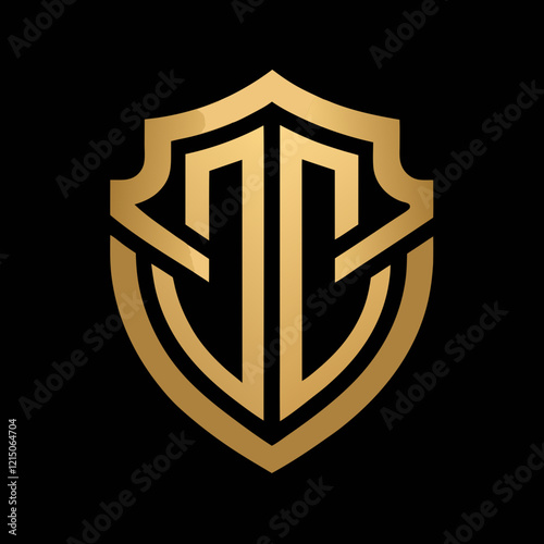 Traditional Shield Logo in Gold for Luxury Branding