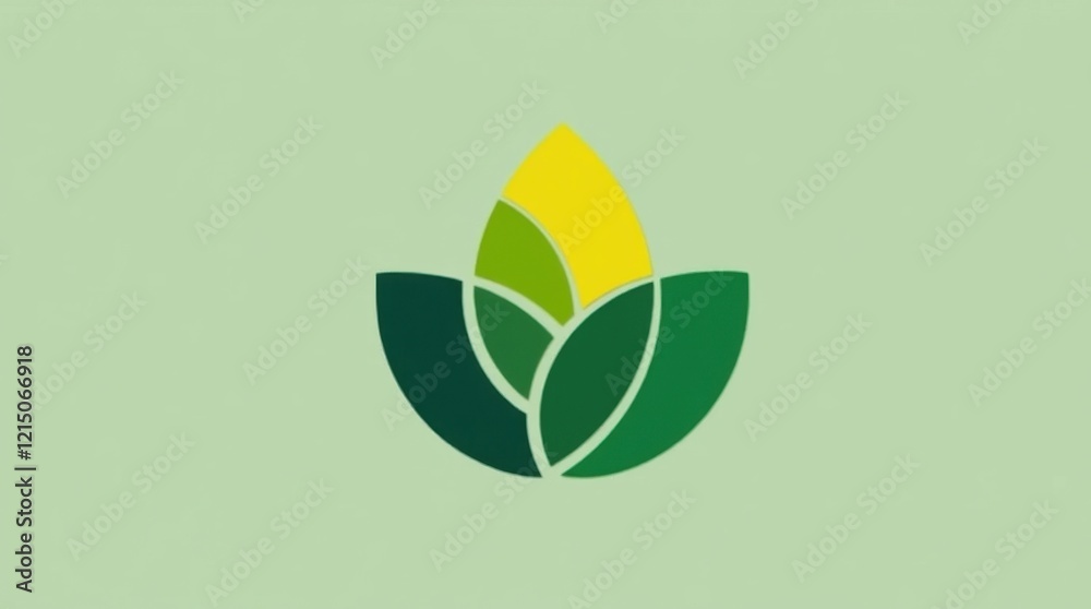 Abstract Geometric Leaf Logo Design Abstract Geometric Leaf Logo Design