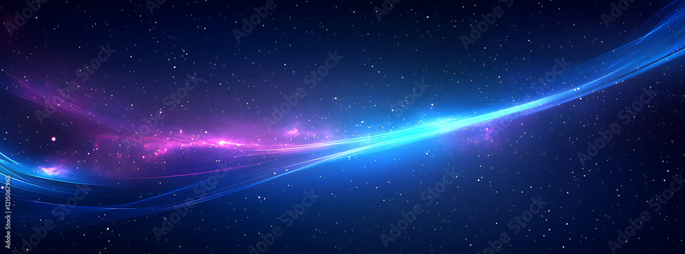 Fototapeta premium Beautiful Milky Way galaxy background, night sky with stars and nebulae, panoramic view of space.