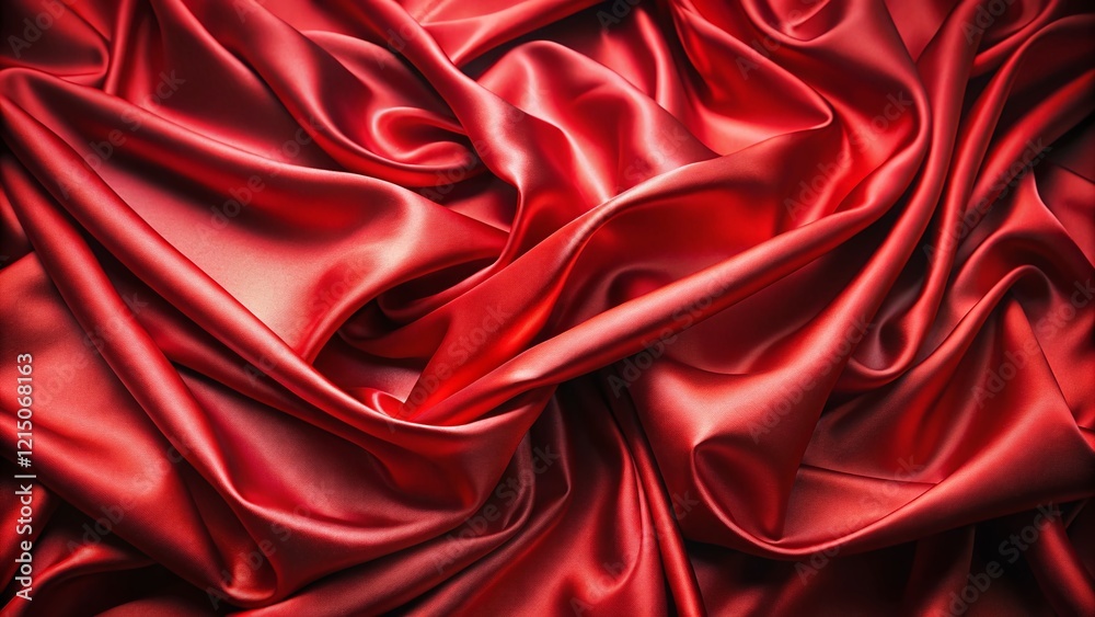 Obraz premium Luxurious Red Silk Drape Background: Elegant Fabric Texture for Design