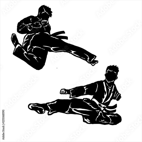 taekwondo vector icon logo illustration