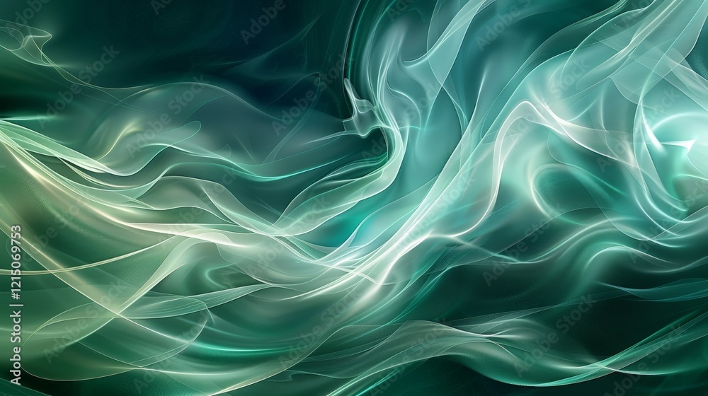 Abstract Teal and Green Swirling Smoke Design Abstract Teal and Green Swirling Smoke Design