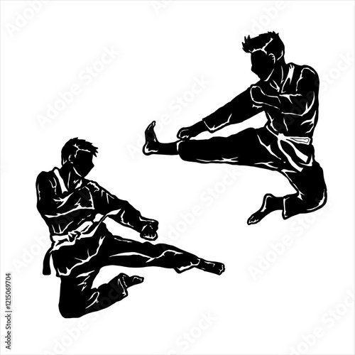 taekwondo vector icon logo illustration