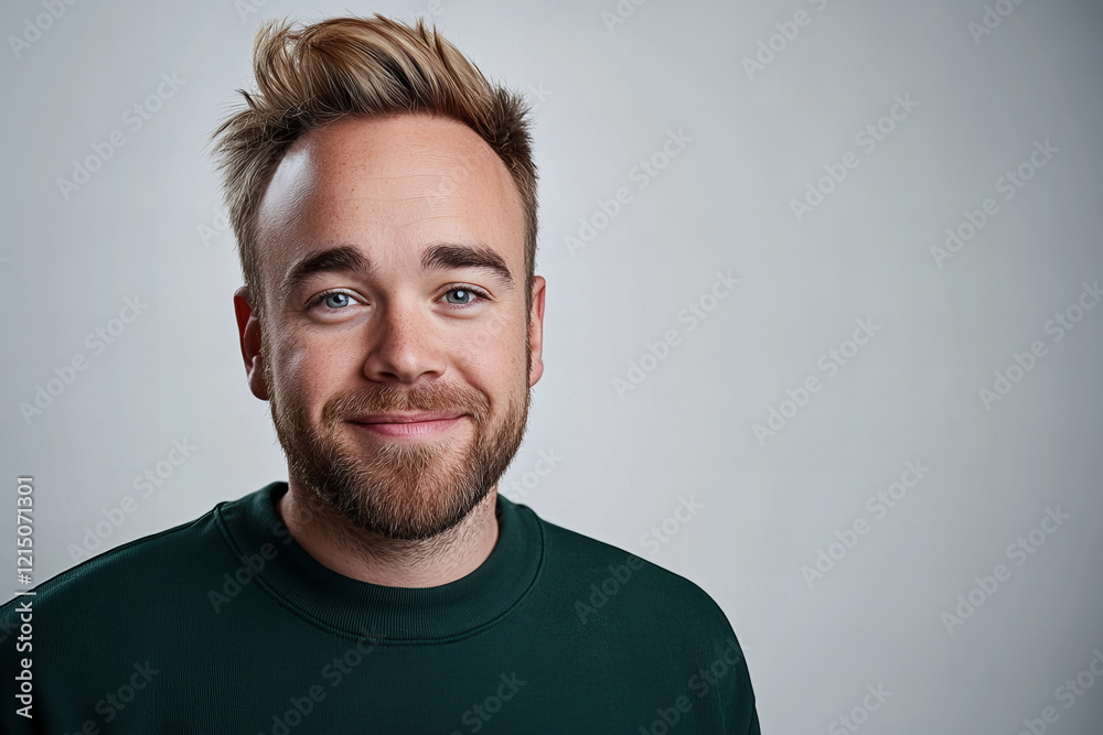Charismatic Portrait of a Smiling Man with Stylish Beard and Relaxed Casual Outfit, Perfect for Lifestyle and Professional Use Charismatic Portrait of a Smiling Man with Stylish Beard and Relaxed Casual Outfit, Perfect for Lifestyle and Professional Use