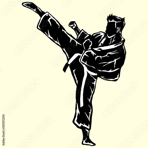 karate illustration icon logo