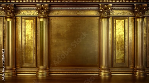 Golden Columns Frame Elegant Wall Panel