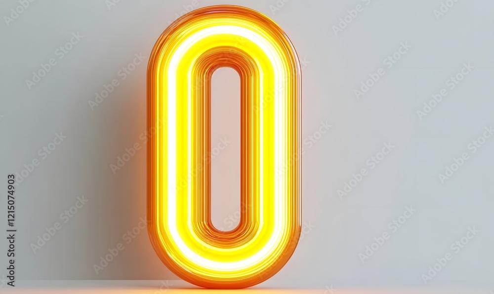 Glowing orange number zero, studio backdrop, minimalist design, website banner Glowing orange number zero, studio backdrop, minimalist design, website banner