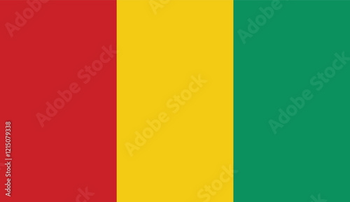 National Flag of Guinea Vector Illustration of the Guinean Flag Guinean Red, Yellow, and Green Tricolor Banner Official Flag of the Republic of Guinea