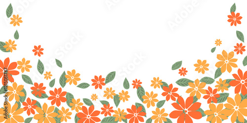 Wallpaper Mural hand drawn floral colorful frame vintage, harvest festival vector illustration background Torontodigital.ca