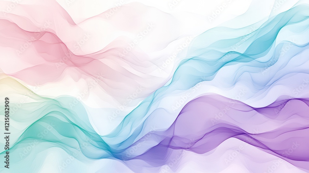 Fototapeta premium Pastel abstract wave patterns digital composition graphic design artistic environment aesthetic viewpoint colorful concept