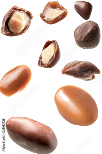 Wallpaper Mural Chocolate eggs filled with assorted chocolates and nuts on a wooden table isolated on transparent background. Torontodigital.ca