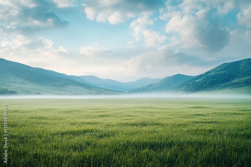 Dawn serenity peaceful mountain landscape misty valley nature photography tranquil environment wide angle concept of calmness Dawn serenity peaceful mountain landscape misty valley nature photography tranquil environment wide angle concept of calmness