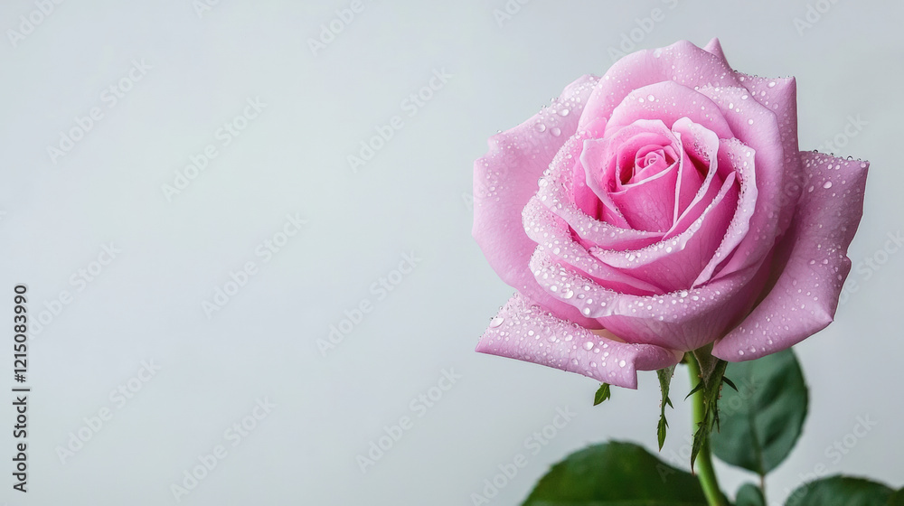beautiful pink rose with water droplets on its petals, showcasing natural elegance and freshness beautiful pink rose with water droplets on its petals, showcasing natural elegance and freshness