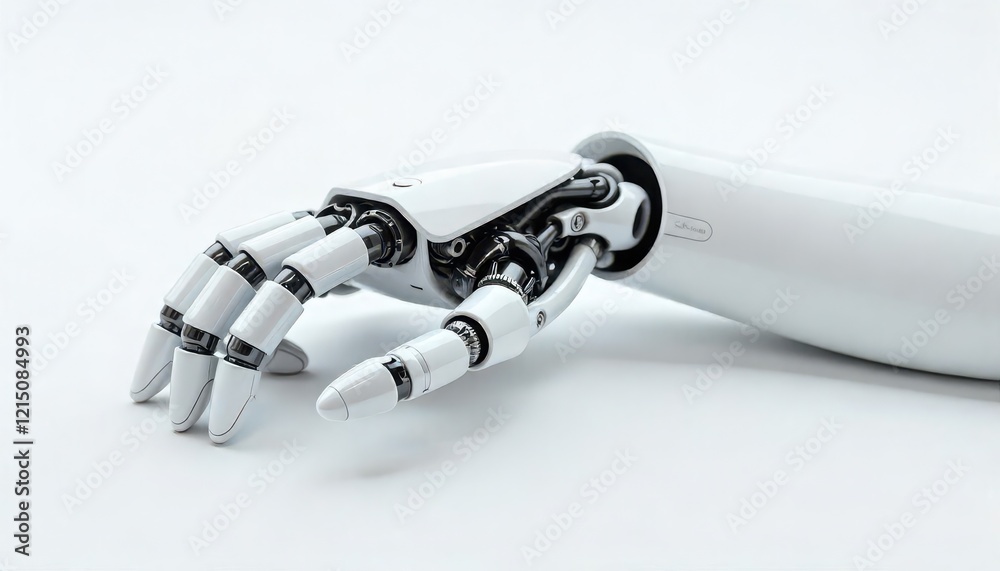 Robotic hand demonstration technology lab image of artificial limb controlled environment close-up view advanced mechanics Robotic hand demonstration technology lab image of artificial limb controlled environment close-up view advanced mechanics